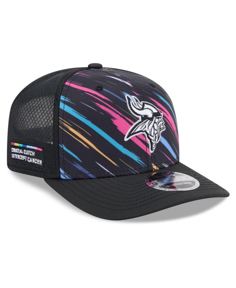 Men's Black Minnesota Vikings 2026 NFL Cruical Catch 9SEVENTY Adjustable Trucker Hat