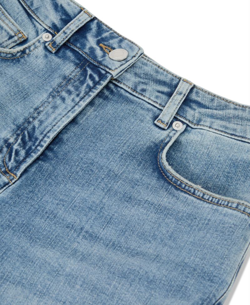 Women's Isabel Light-Wash Mid-Rise Slim-Leg Jeans