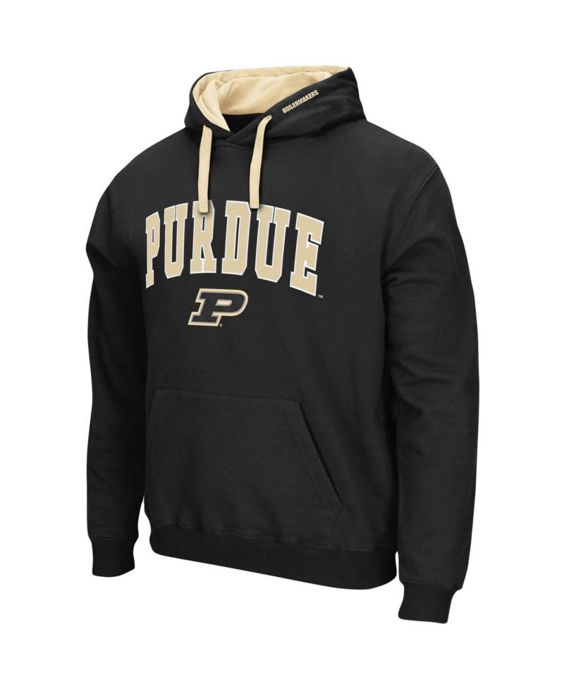 Men's Black Purdue Boilermakers Big and Tall Arch and Logo 2.0 Pullover Hoodie