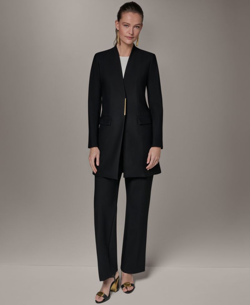 Petite Collarless Blazer