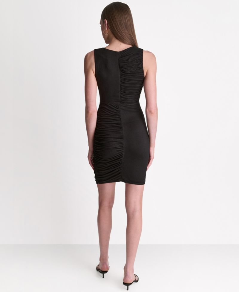 Women's Ruched Sleeveless Bodycon Dress