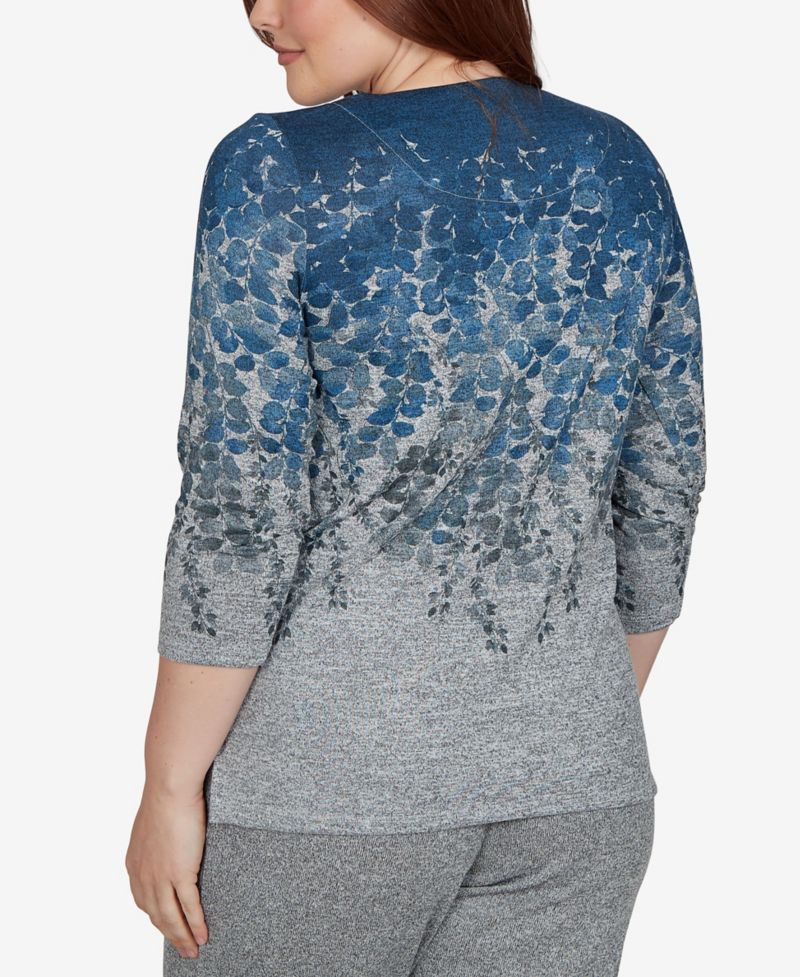 Petite Falling Leaves Pocket Knit Top
