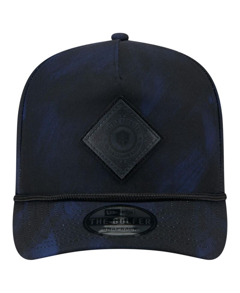 Men's Black Seattle Sounders FC Golfer Snapback Hat