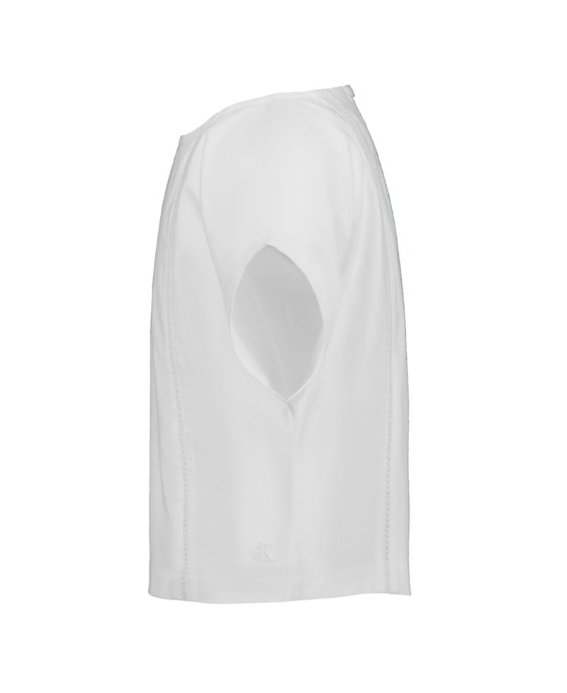 Girls' 8-16 Poplin Short-Sleeve Flutter Top