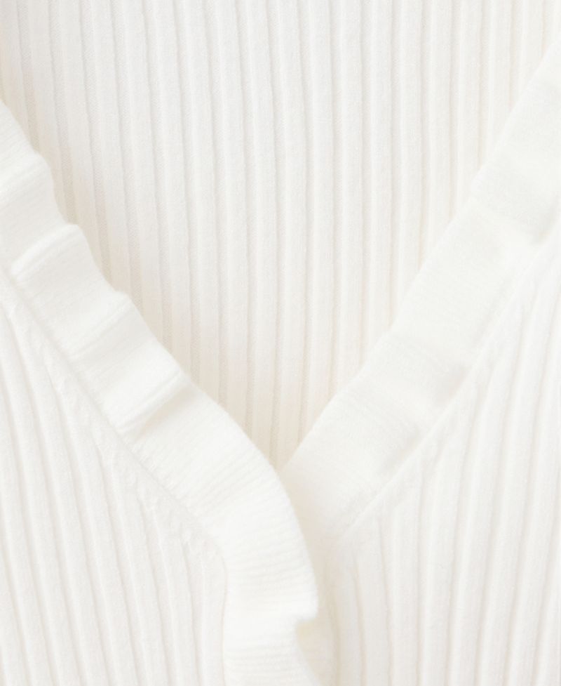 Women's Ribbed Frilled Cardigan