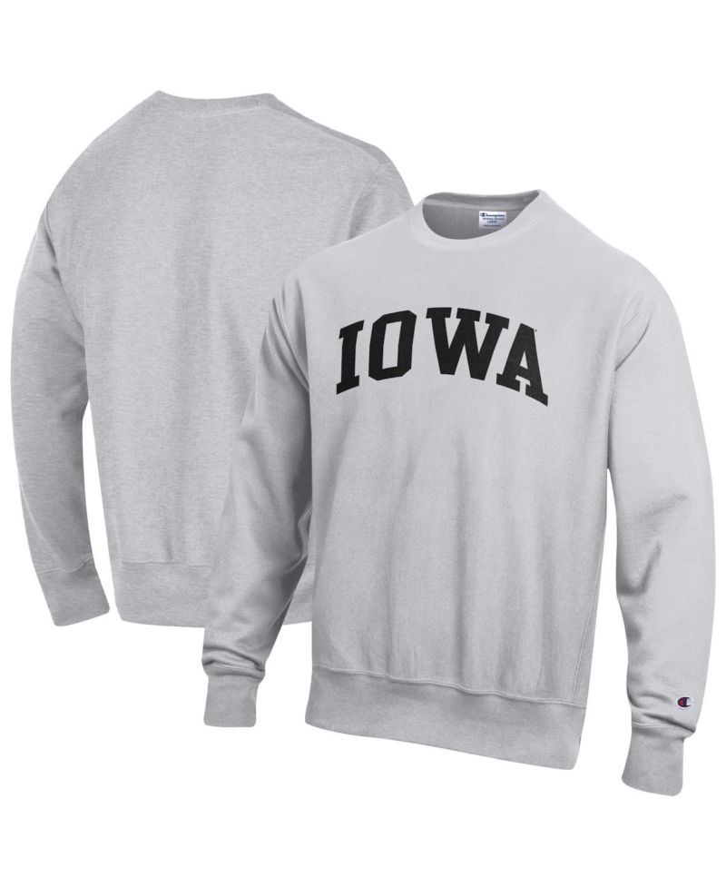 Men's Gray Iowa Hawkeyes Reverse Weave Fleece Sweatshirt