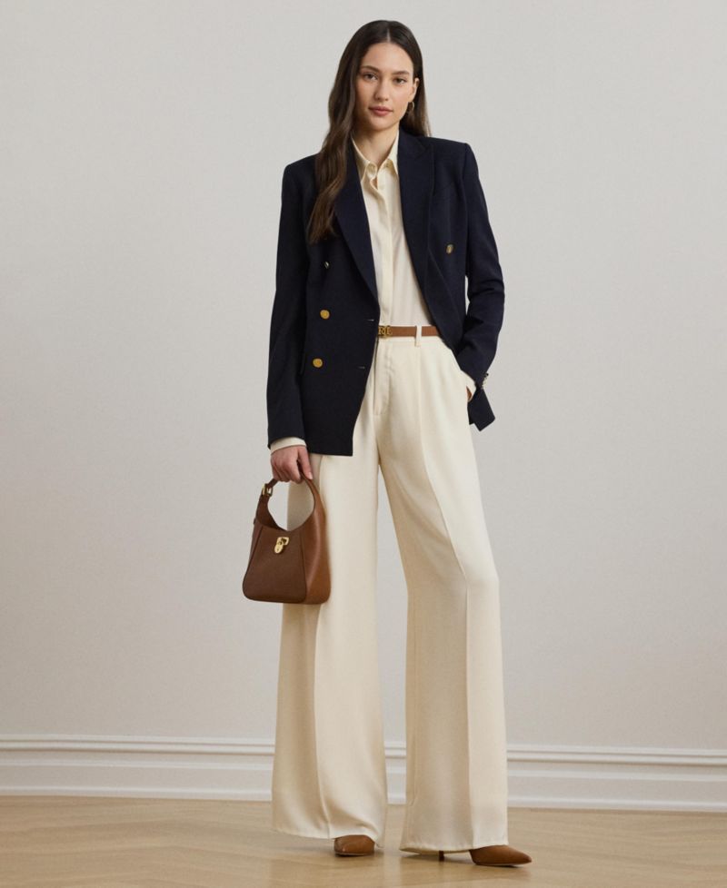 Women's Double-Faced Georgette Wide-Leg Pants