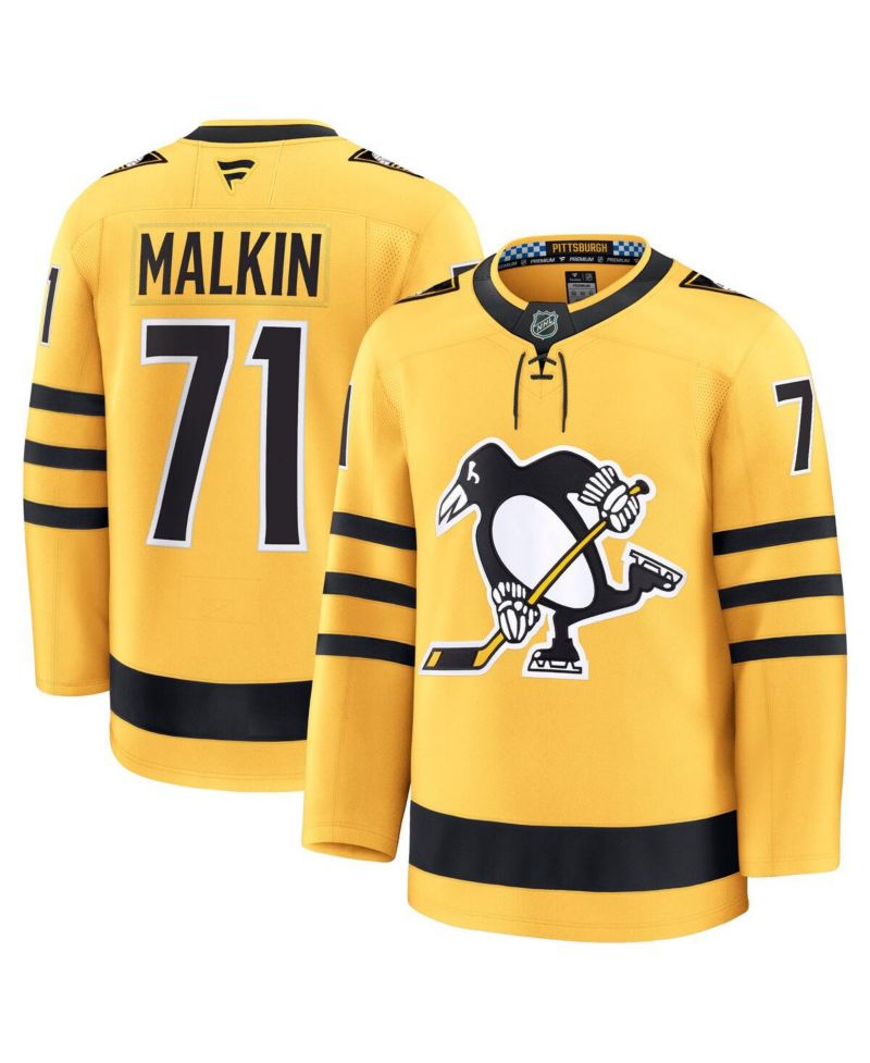 Men's Evgeni Malkin Gold Pittsburgh Penguins Alternate Premium Player Jersey