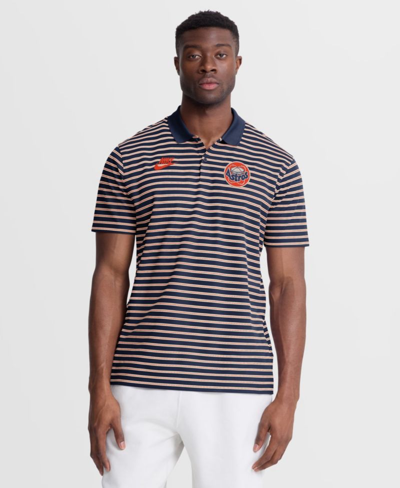 Men's Houston Astros Cooperstown Victory Striped Pique Polo Shirt