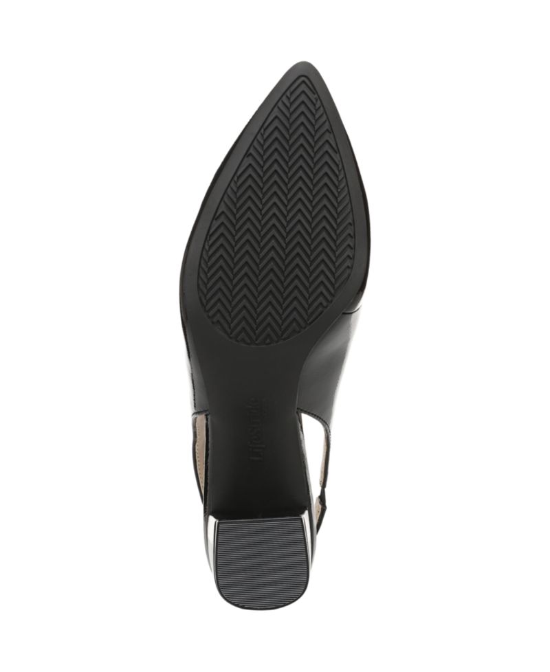 Women's Angel Pointed Toe Block Heel Slingback Pumps