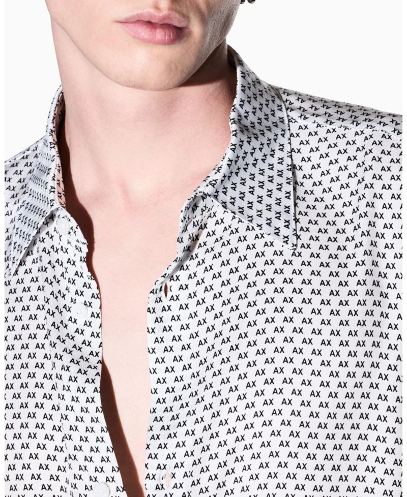 Men's Viscose All Over Logo Woven Shirt