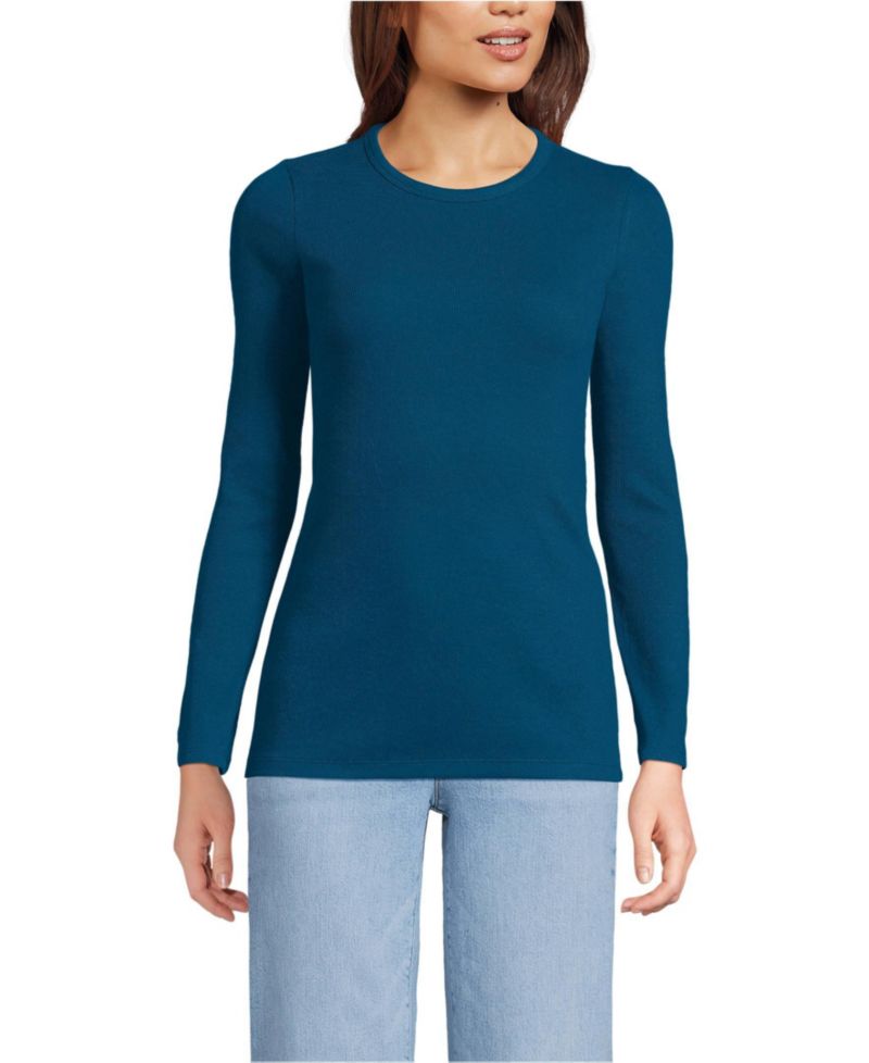 Women's Tall Long Sleeve Micro Rib T-Shirt