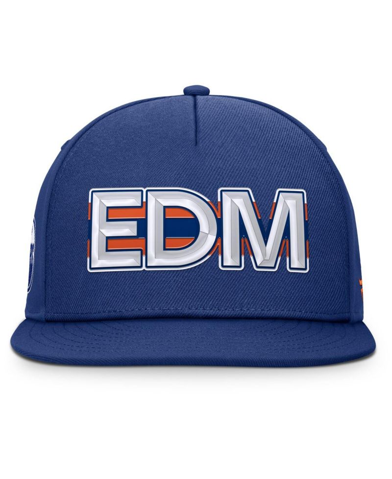 Men's Royal Edmonton Oilers Authentic Pro Rink Team Code Snapback Hat