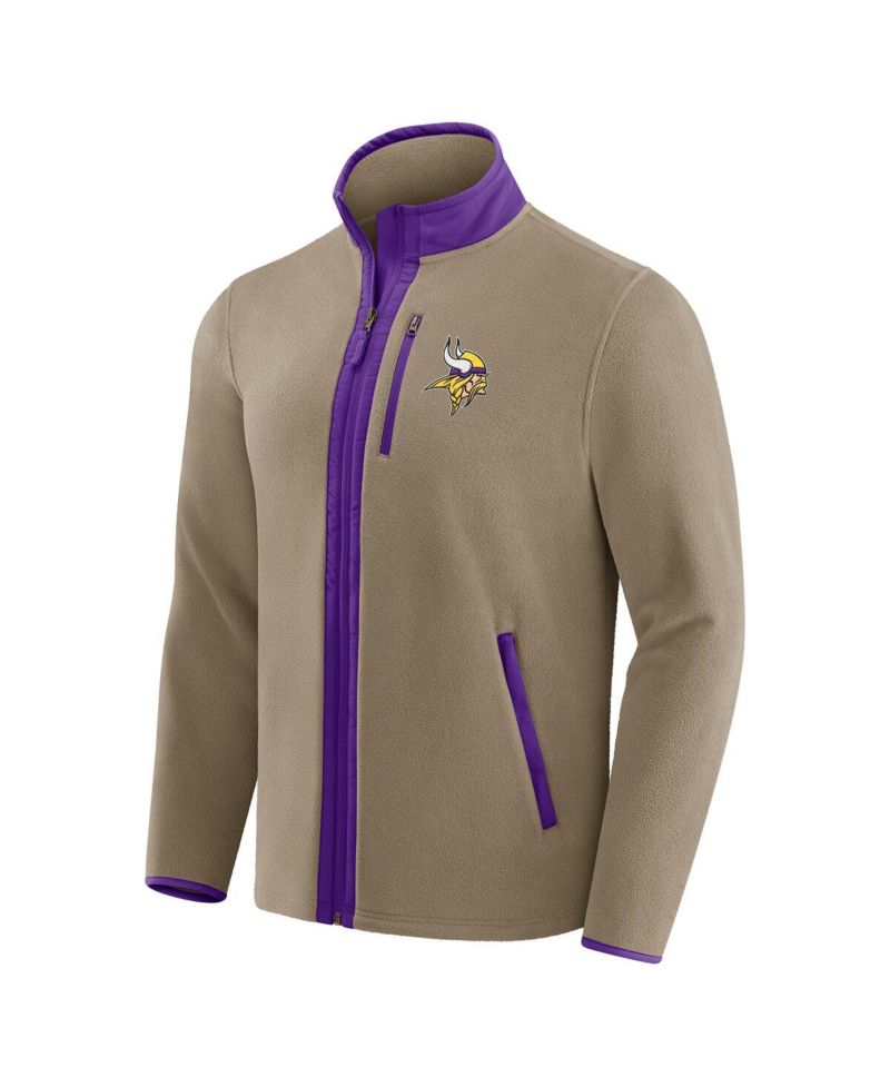 Darius Rucker Collection by Men's Tan Minnesota Vikings Heavyweight Polar Fleece Full-Zip Jacket