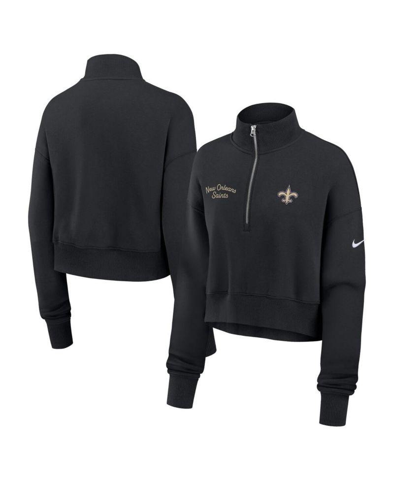 Women's Black New Orleans Saints Primetime Phoenix Half-Zip Sweatshirt