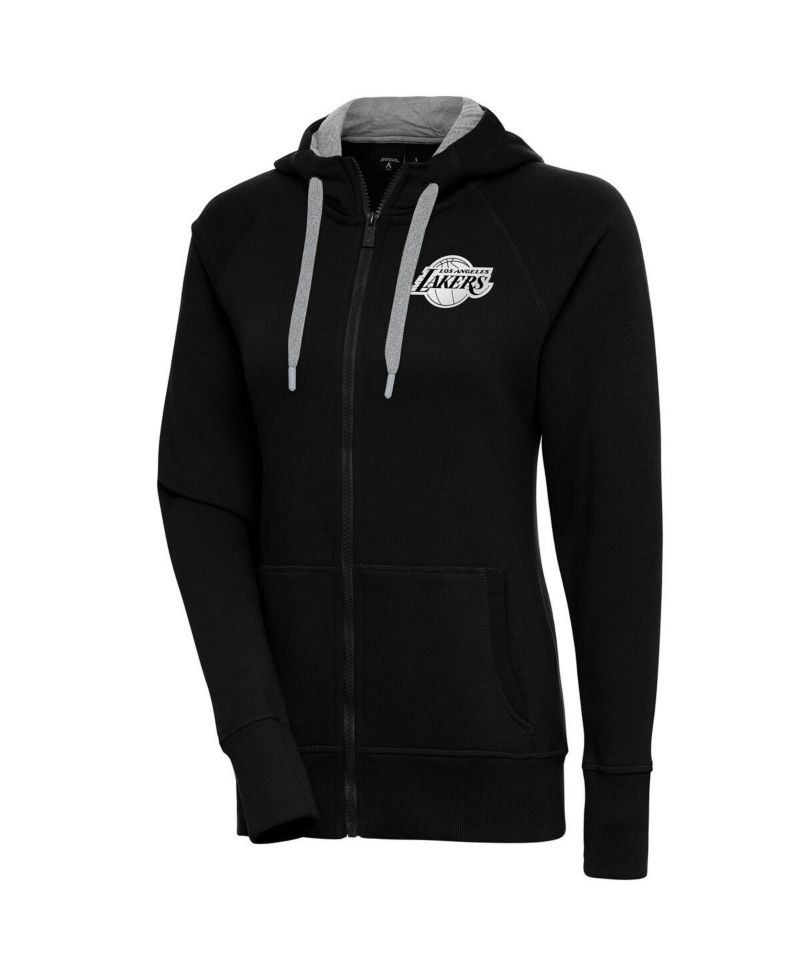 Women's Black Los Angeles Lakers Brushed Metallic Victory Full-Zip Hoodie