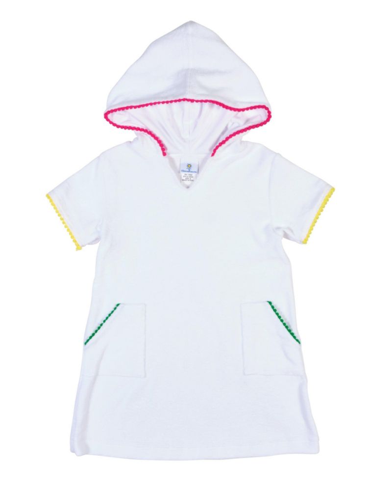 Little Girls Terry Coverup with Pom Poms
