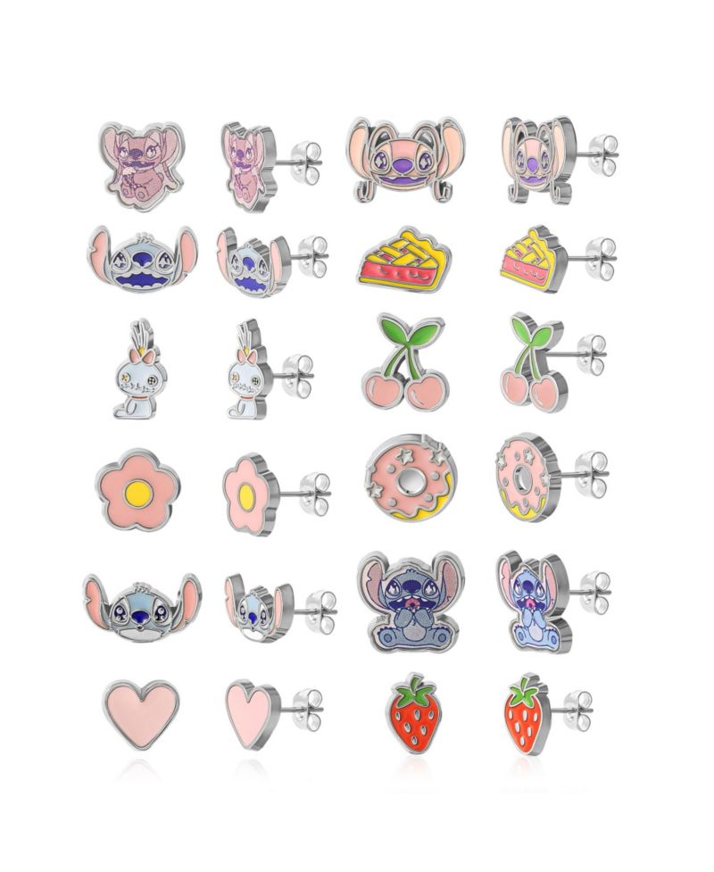 Lilo and Stitch 12 Pairs Earring Set - Cherry, Flower, Donut, Heart, Strawberry
