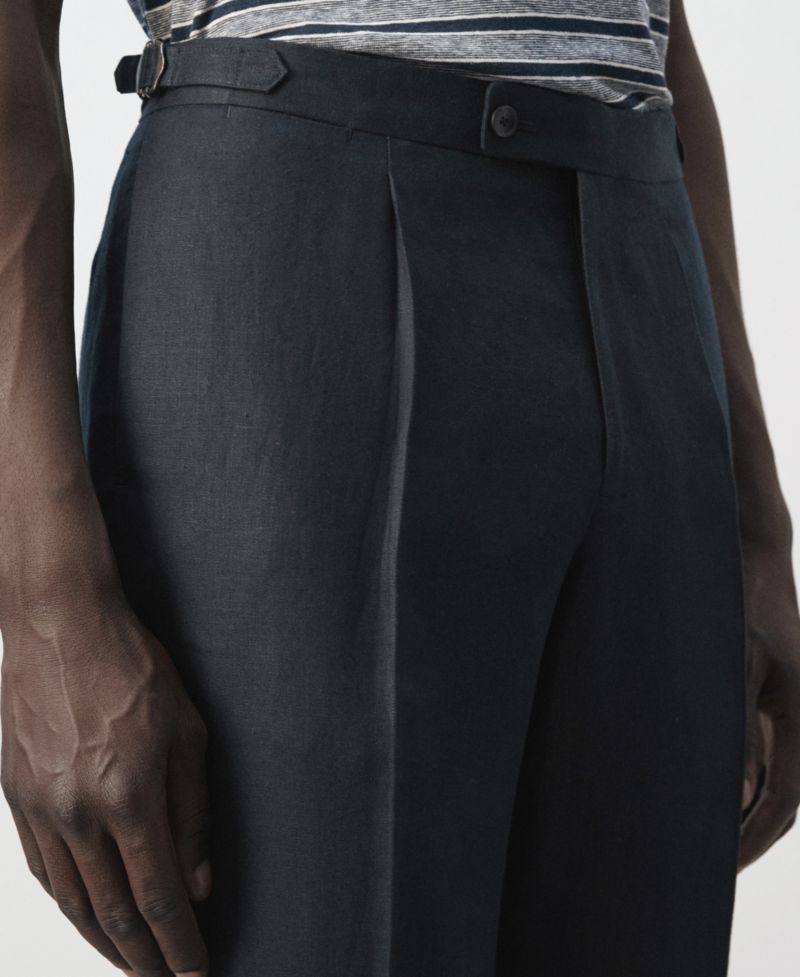 Men's Adjustable Bands Linen Suit Pants
