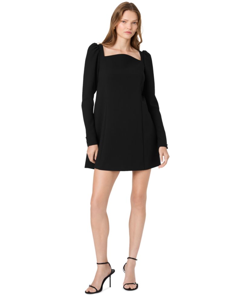 Women's Azra Twill Puff Long-Sleeve A-Line Mini Dress