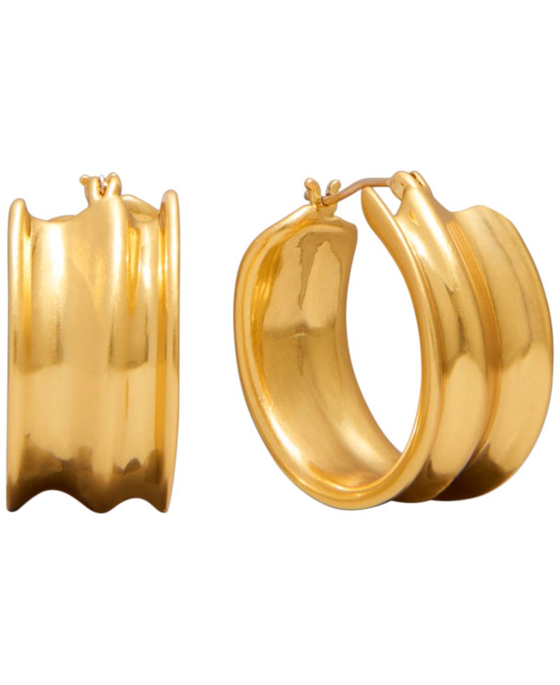Gold-Plated Twisted Hoop Earrings