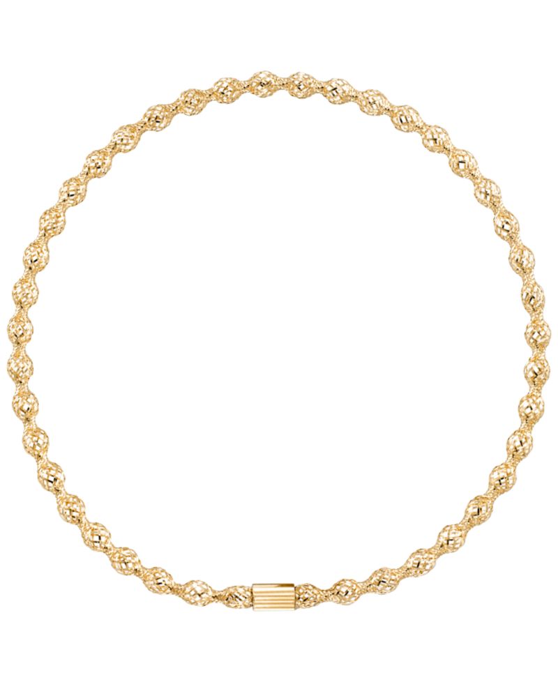 Flexible Open Work Stretch Round Bracelet in 10k Yellow Gold