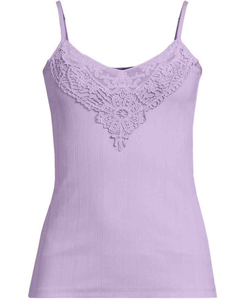 Women's Variegated Micro Rib Lace Trim Cami