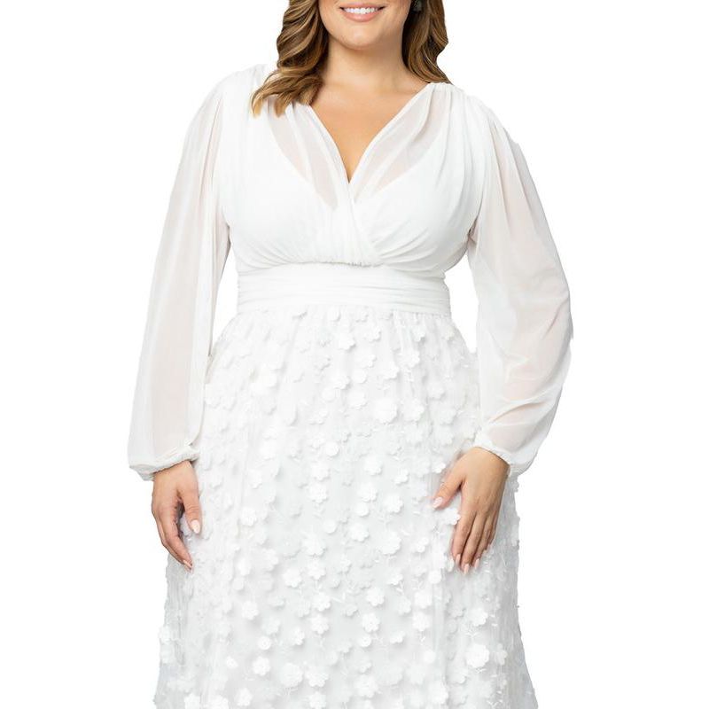 Plus Size Enchanted Garden Long Sleeve Wedding Gown