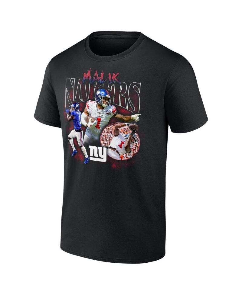 Men's Malik Nabers Black New York Giants Notorious Player Graphic T-Shirt