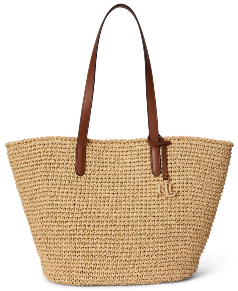 Lainey Crocheted Straw Large Tote Bag