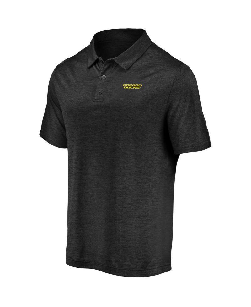 Men's Black Oregon Ducks Primary Logo Striated Polo Shirt