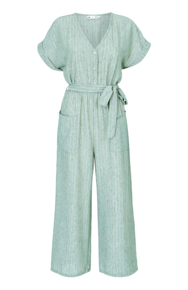 Women's V Neck Kimono Sleeve Jumpsuit