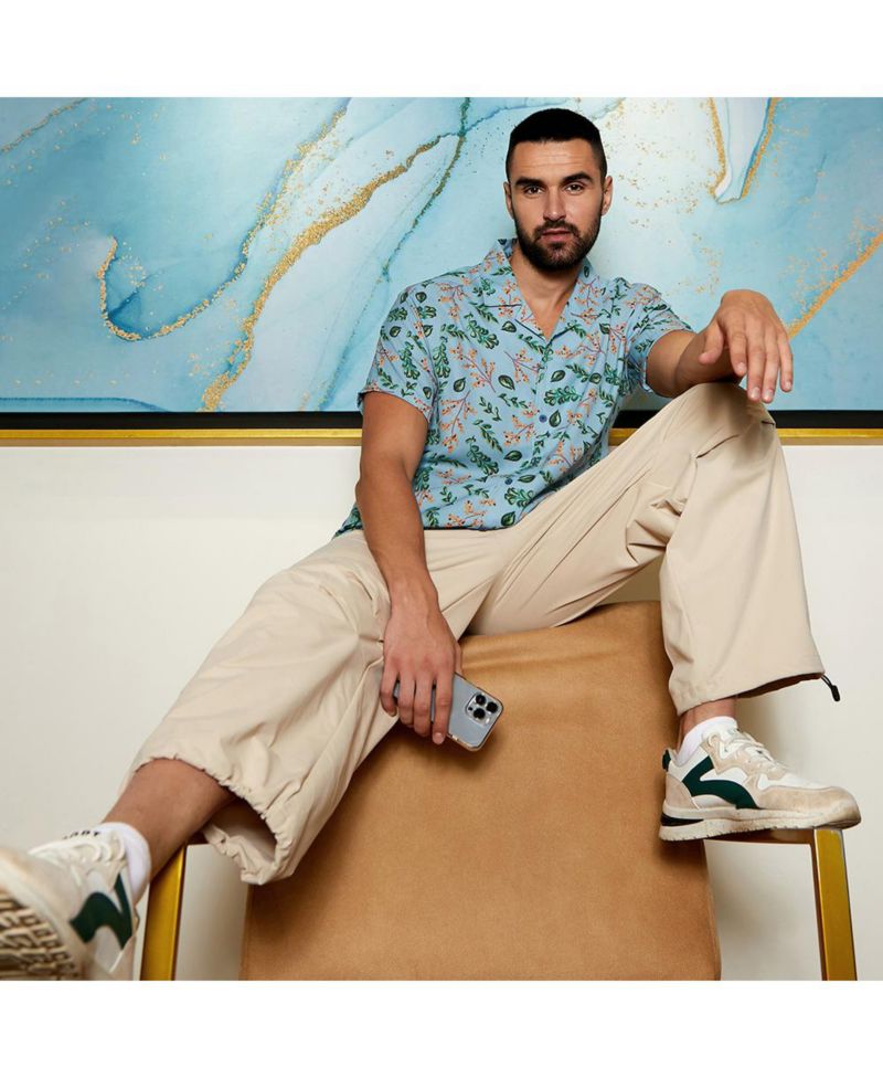Men's Sky Blue Foliage Shirt
