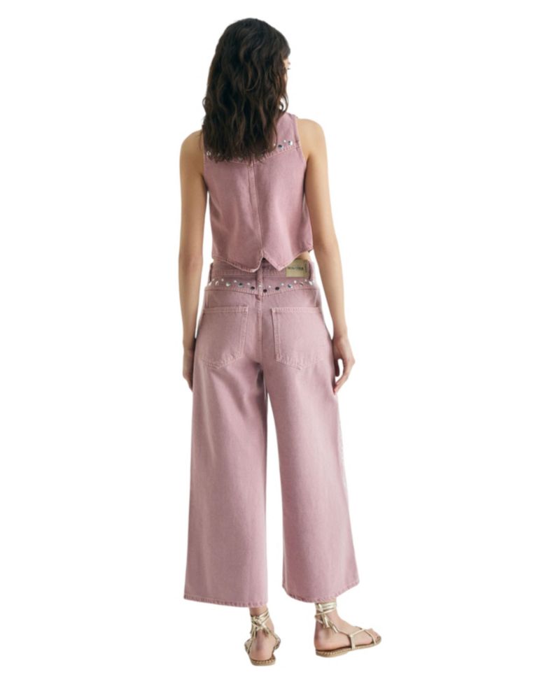 Women's Jeans Culotte Studs