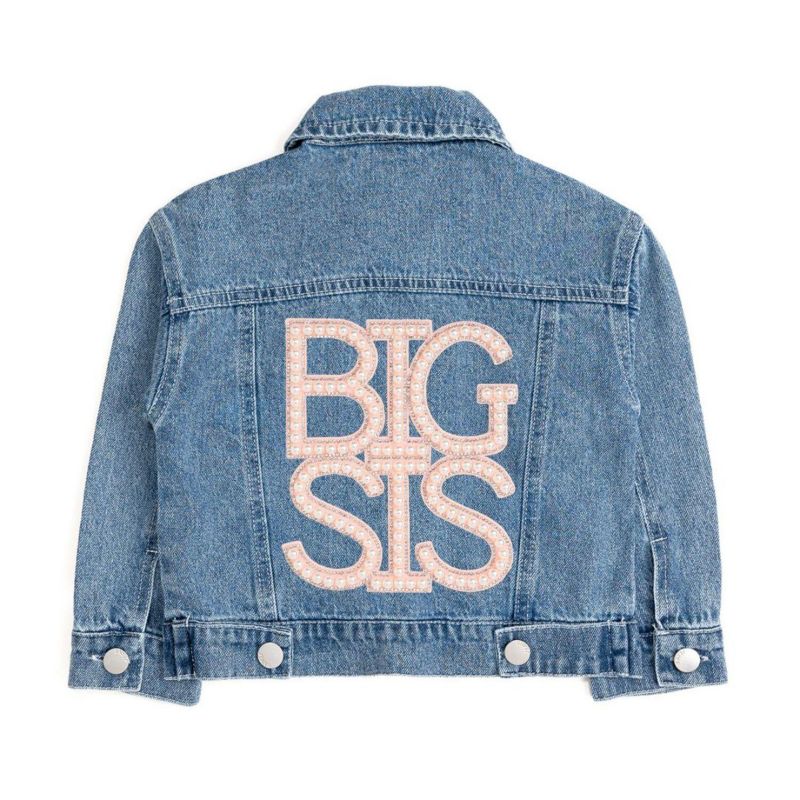 Big Girls Sis Pearl Patch Denim Jacket