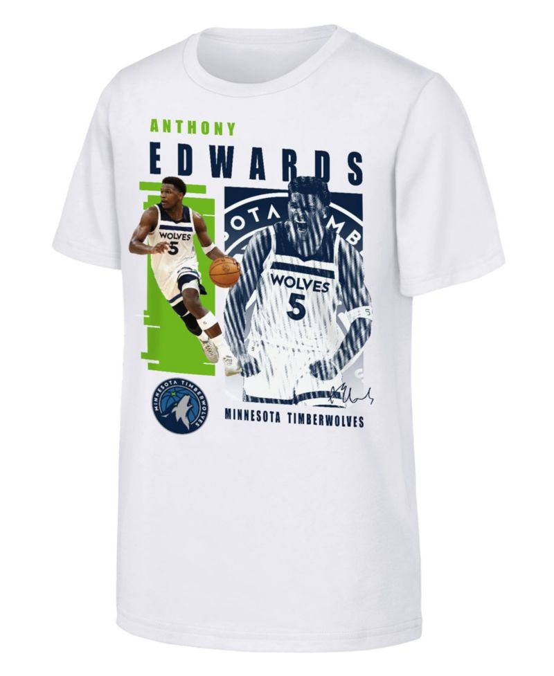 Big Boys and Girls Anthony Edwards White Minnesota Timberwolves Highlights T-Shirt
