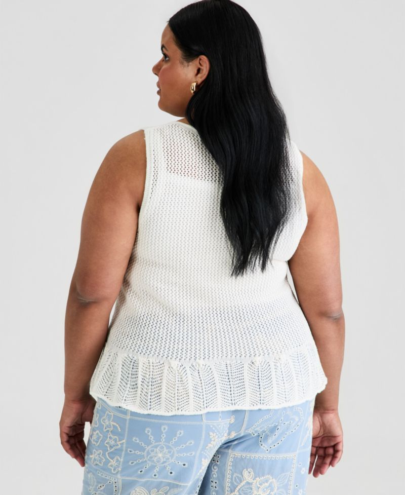 Trendy Plus Size Peplum Sweater Vest