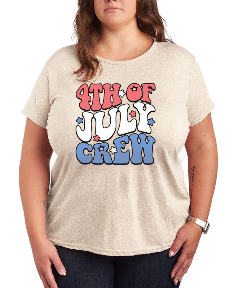 Plus Size Instant Message Fourth of July Crewneck Short-Sleeve Graphic T-Shirt