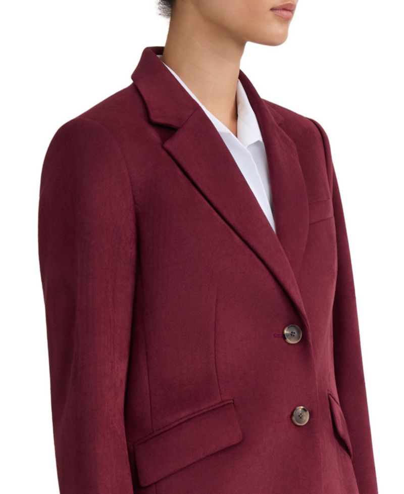 Women's Suede Notch-Collar Two-Button Jacket