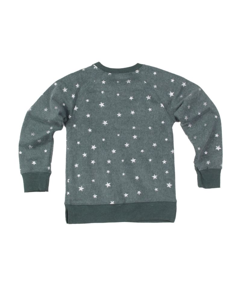 Big Girls Green Green Bay Packers Shimmer Star Reverse Sweatshirt