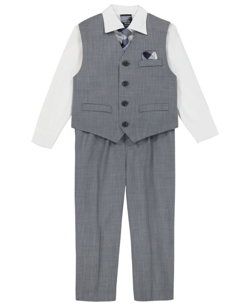 Baby Boys Deco Sharkskin Vest, 4-Piece Set