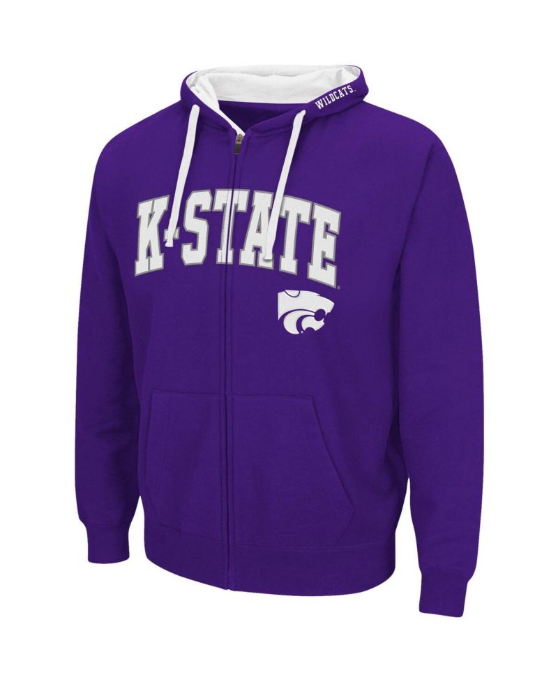 Men's Purple Kansas State Wildcats Big & Tall Full-Zip Hoodie