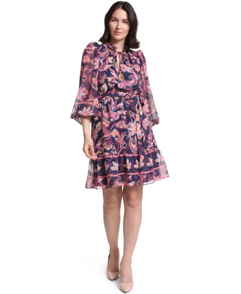Petite Tie-Neck Dress
