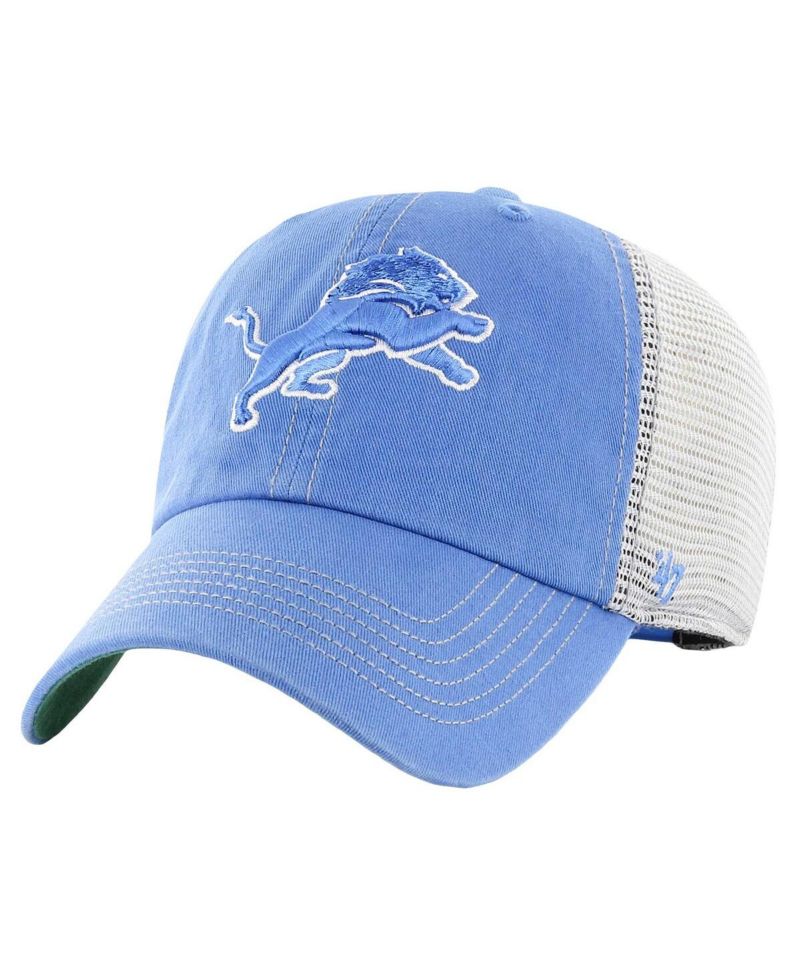 Men's Blue/Natural Detroit Lions Trawler Clean Up Trucker Adjustable Hat