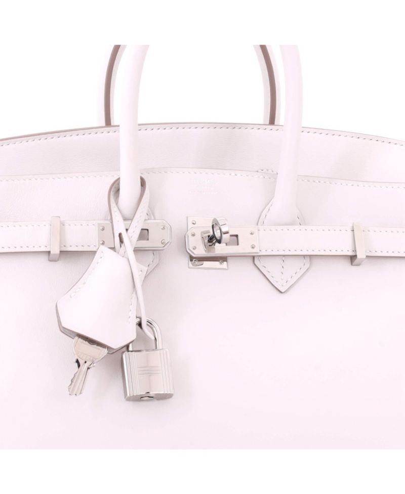 Birkin 25 Handbag Grey Swift with Palladium Hardware