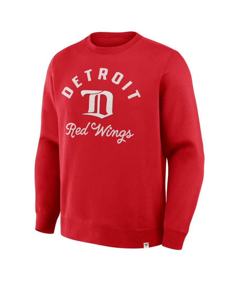 Men's Red Detroit Red Wings Vintage Stickler Sweatshirt