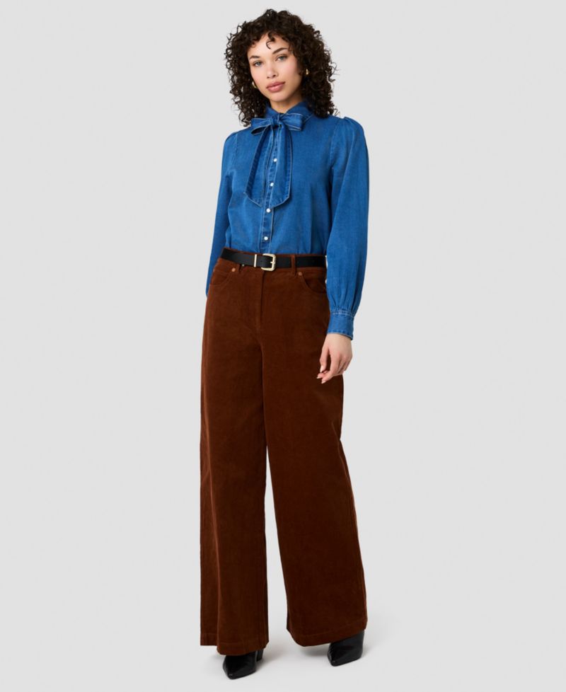 Women's Collared Button-Front Top