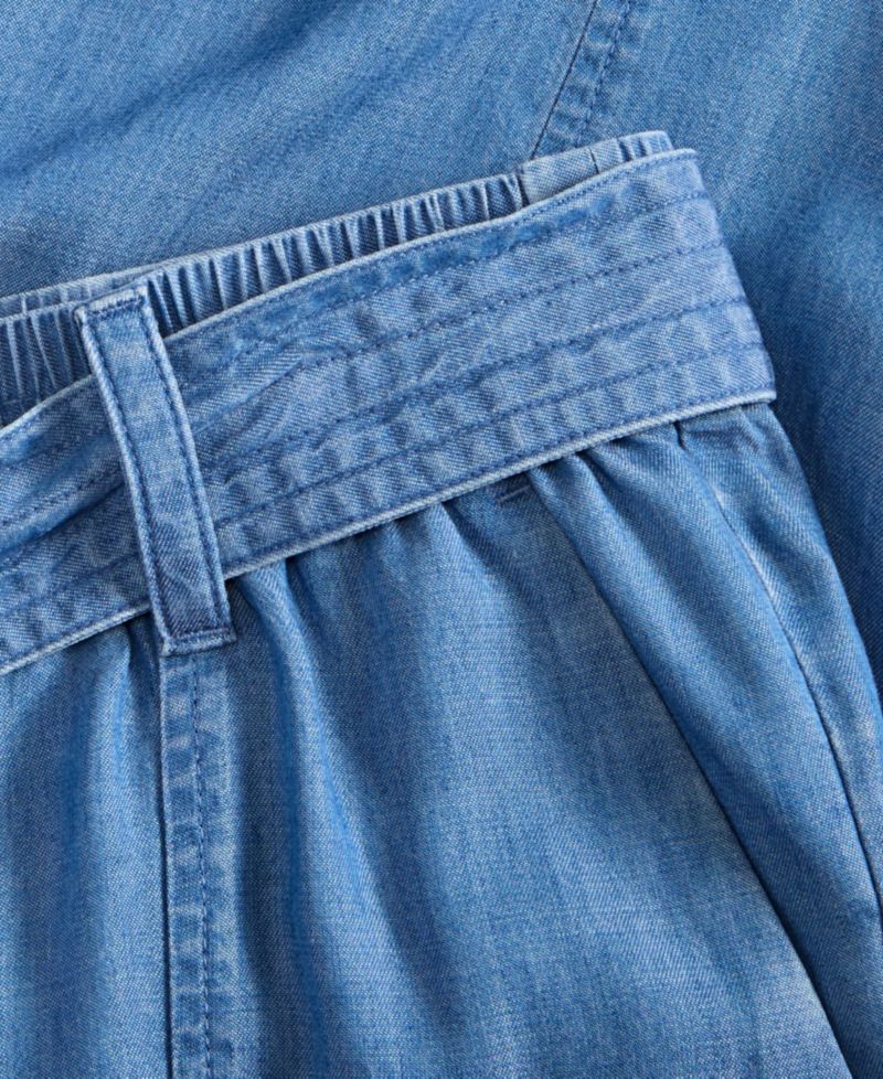 Petite High-Rise Belted Tapered Pants, Macy's Excluisve