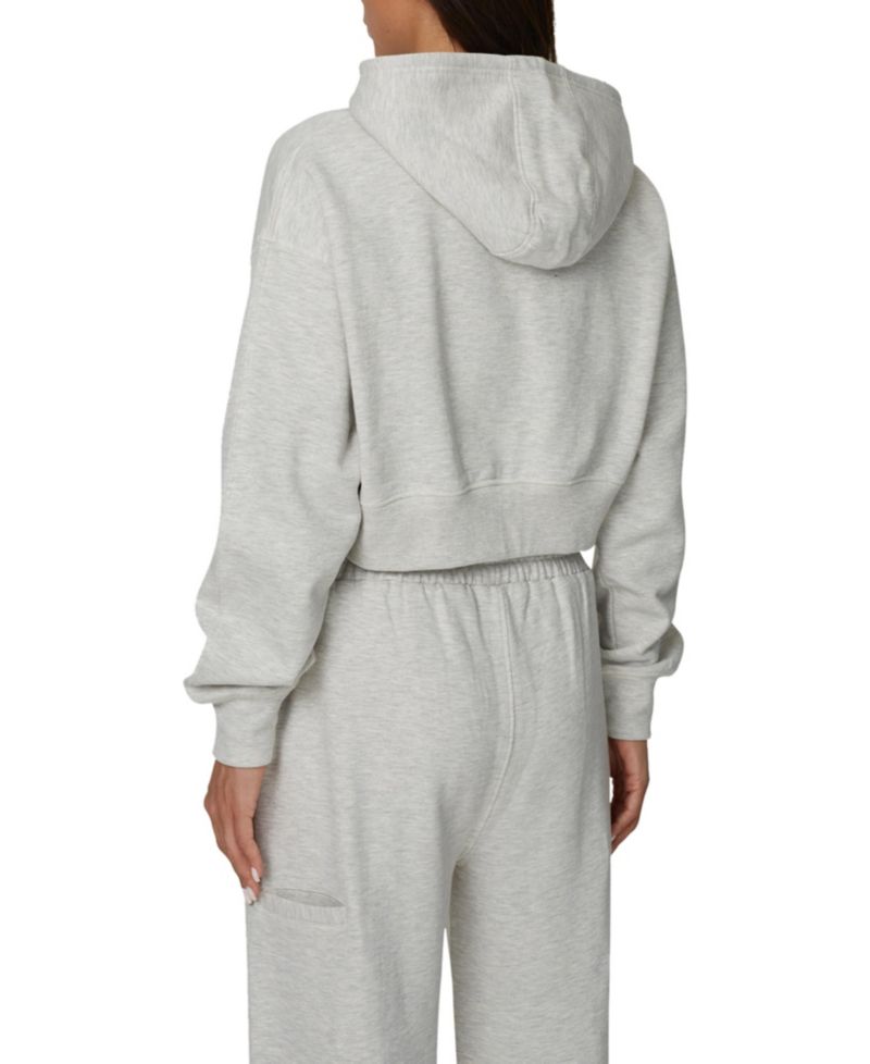 Women's Cropped Zipped Halftone Hoodie