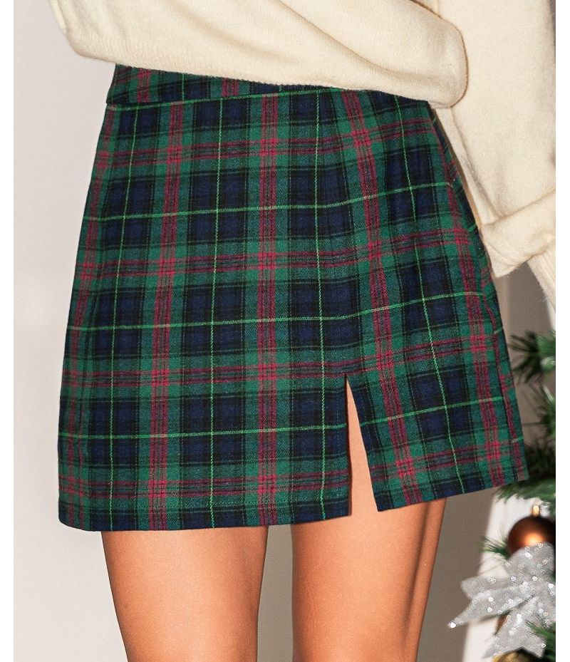 Women's Drama Club Plaid Mini Skirt